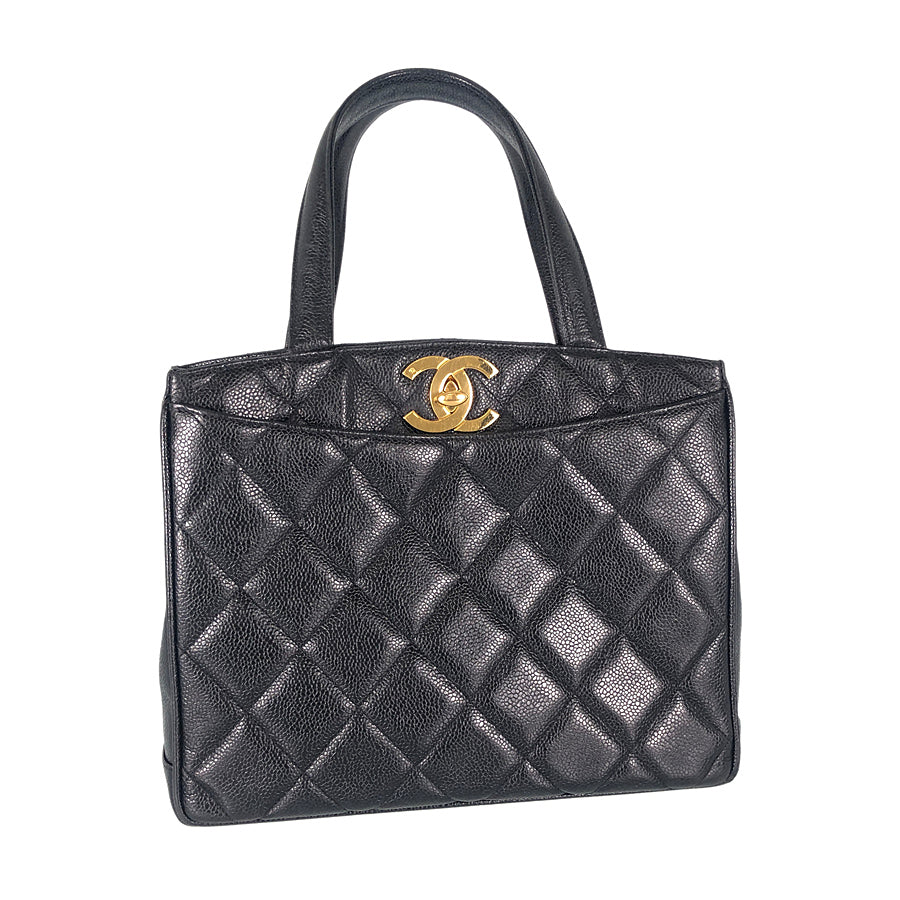 CHANEL COCO Mark Turnlock Hardware Tote Bag
