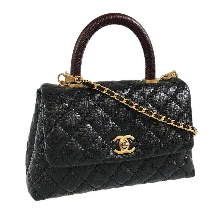 CHANEL Coco Handle XS Gold Hardware Handbag