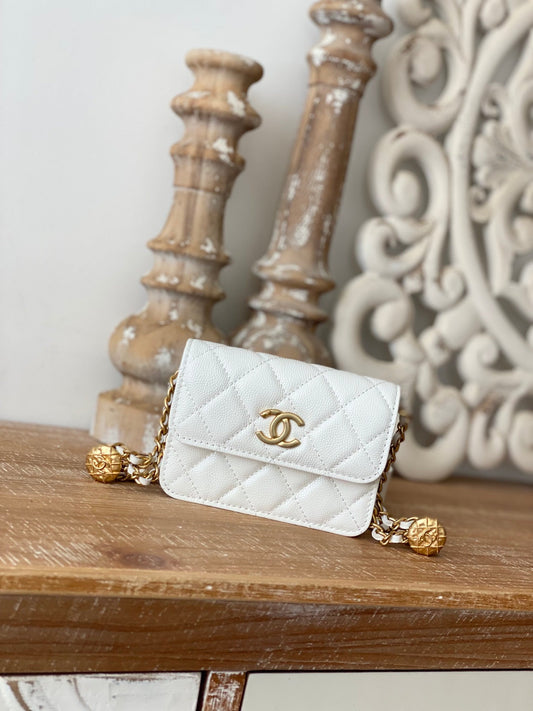 CHL -  Clutch With Chain White For Women Bags 4.8in/12.3cm