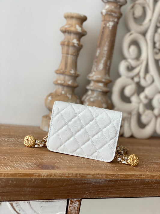 CHL -  Clutch With Chain White For Women Bags 4.8in/12.3cm
