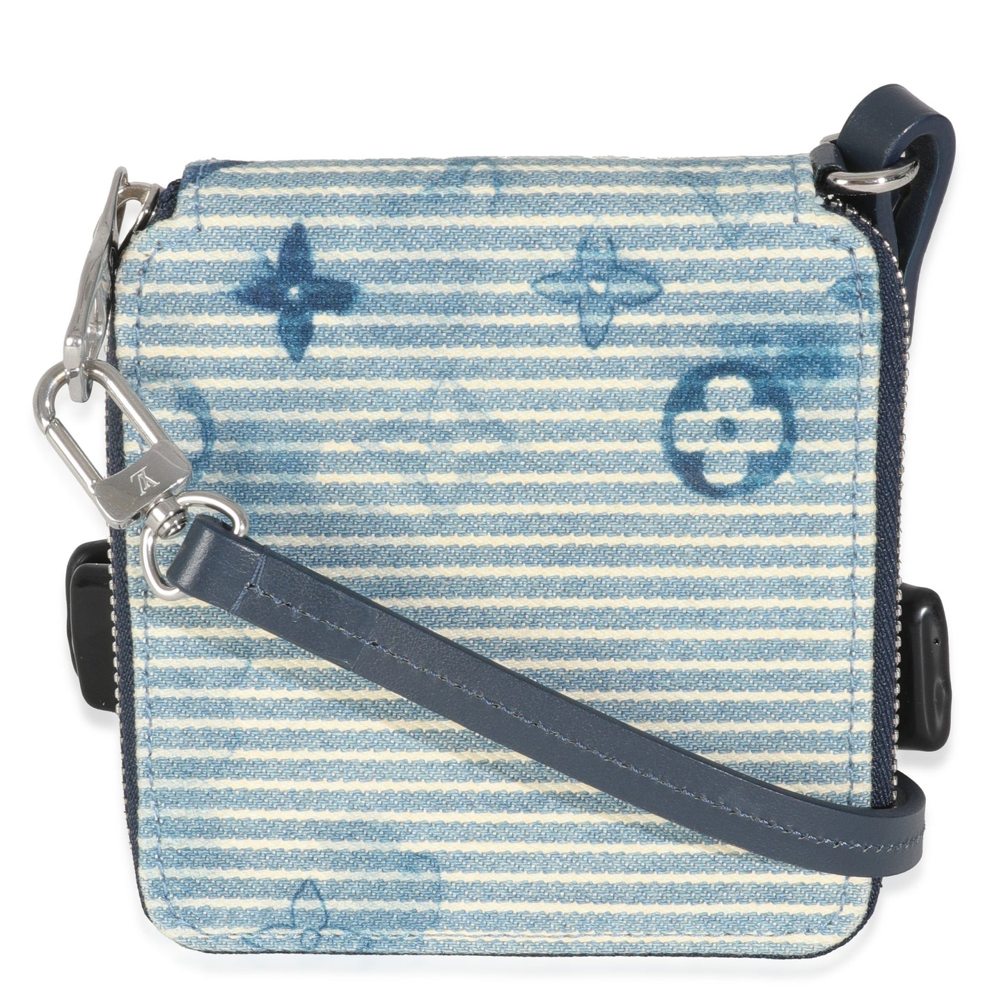 Louis Vuitton Blue Hickory Stripes Denim Monogram Watercolor Wallet On Strap