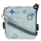 Louis Vuitton Blue Hickory Stripes Denim Monogram Watercolor Wallet On Strap