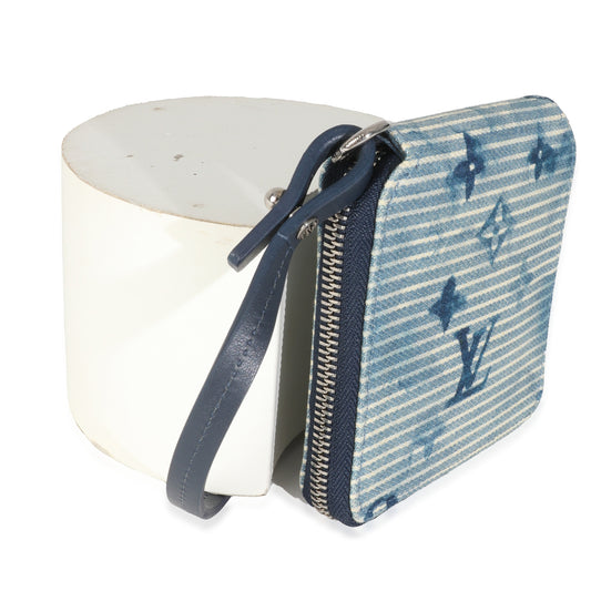 Louis Vuitton Blue Hickory Stripes Denim Monogram Watercolor Wallet On Strap