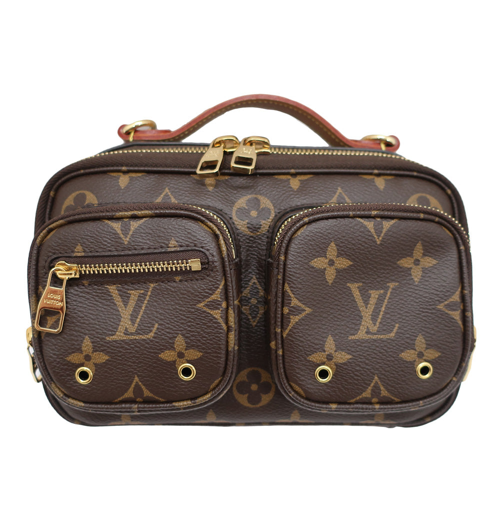Louis Vuitton Utility Crossbody Shoulder Bag Monogram Brown 2Way