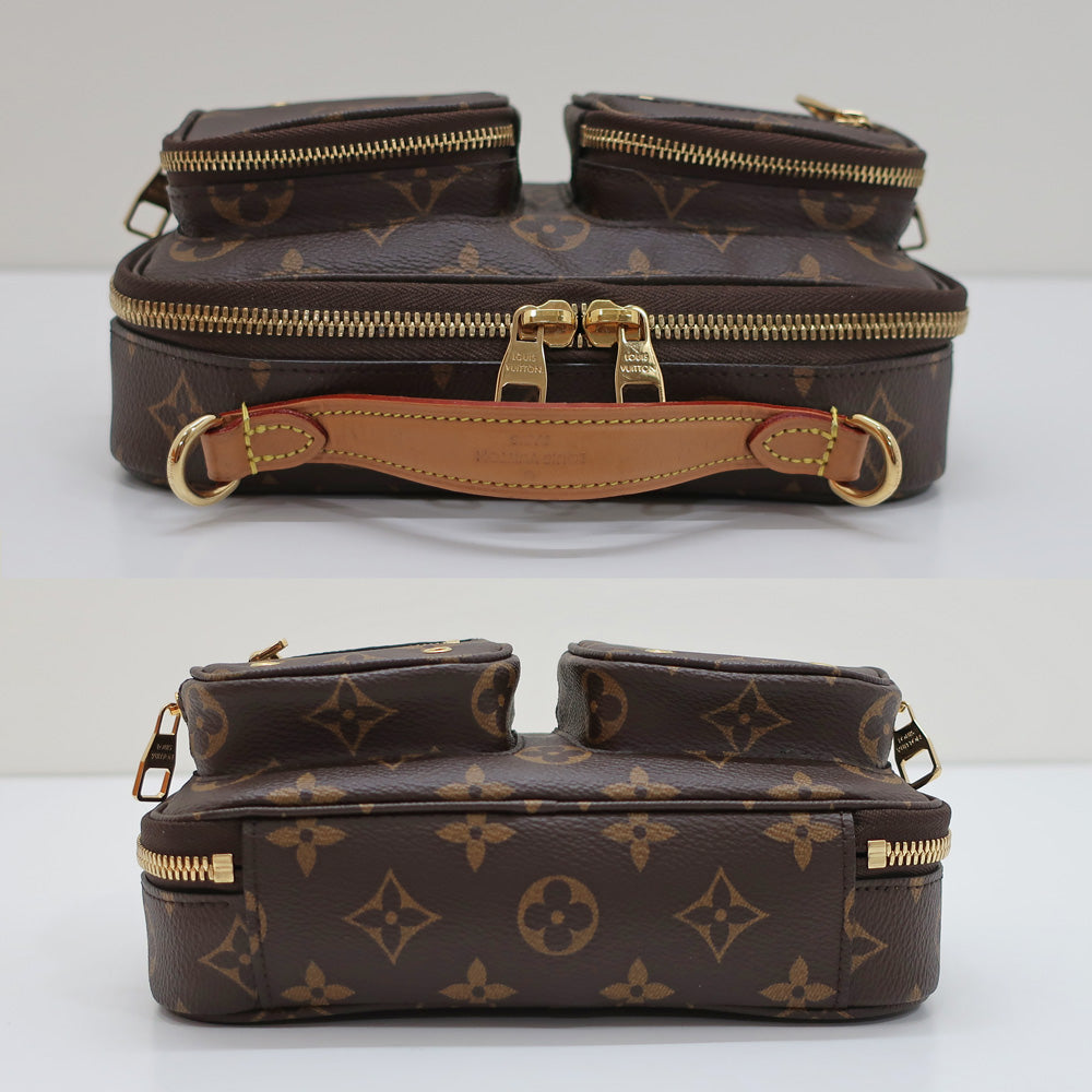 Louis Vuitton Utility Crossbody Shoulder Bag Monogram Brown 2Way