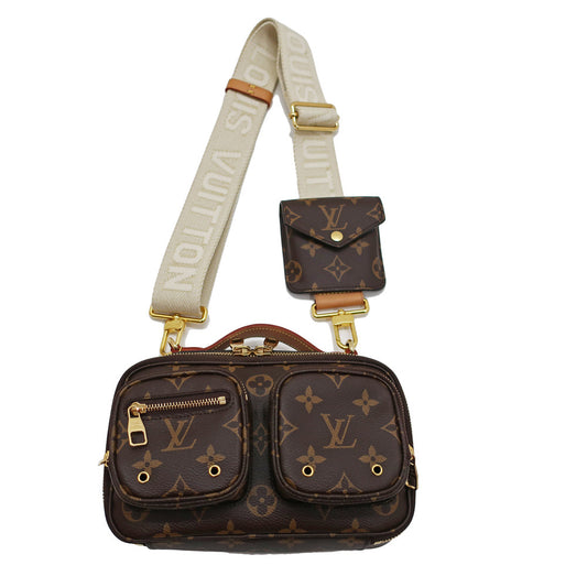 Louis Vuitton Utility Crossbody Shoulder Bag Monogram Brown 2Way