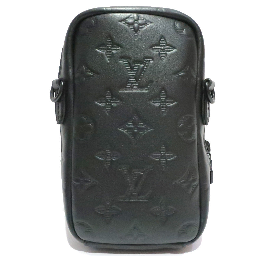 Louis Vuitton Monogram Shadow Leather Double Crossbody Phone Clutch