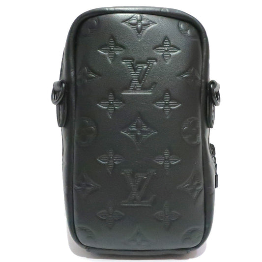 Louis Vuitton Monogram Shadow Leather Double Crossbody Phone Clutch