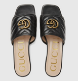 Gucci Double G Leather Slide Sandals