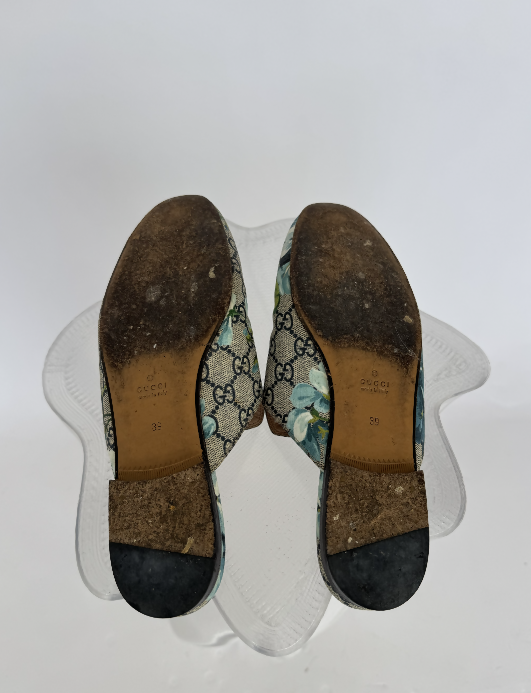 Gucci Princetown Horsebit Mules Grey GG Supreme Blooms Canvas