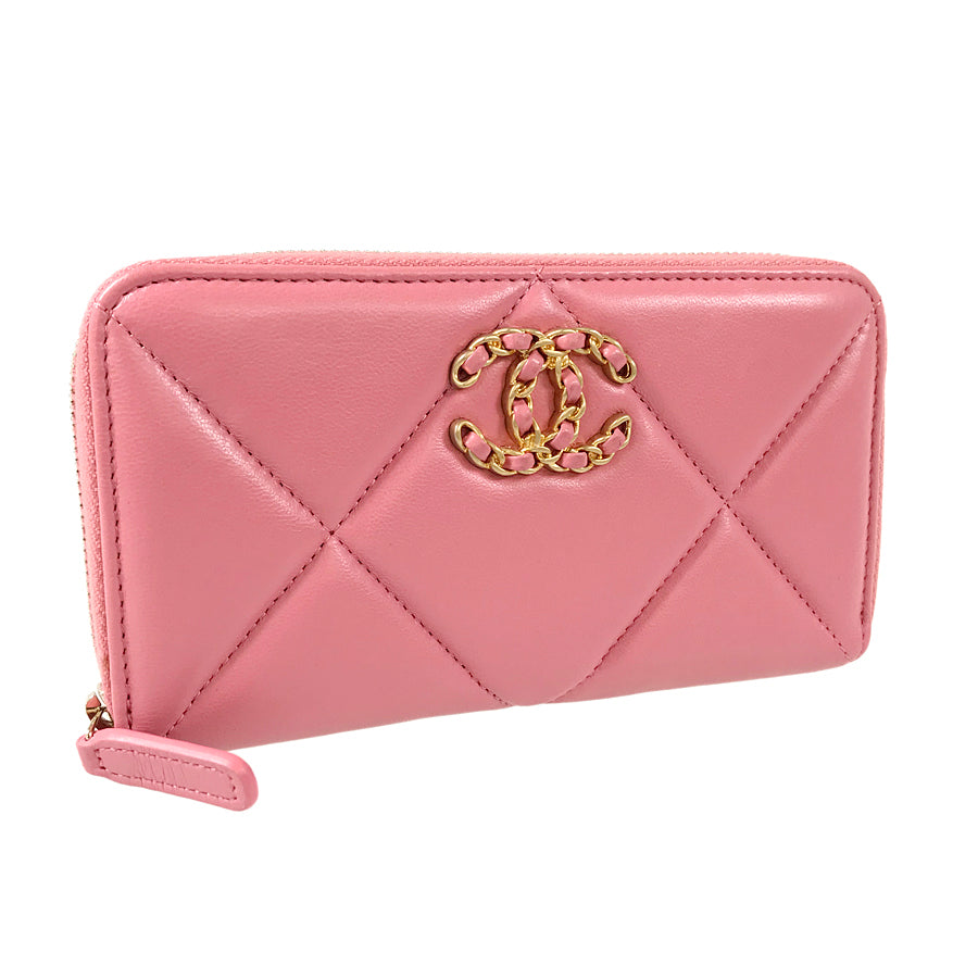 CHANEL Chanel 19 Small AP0948 Long wallet Round zipper