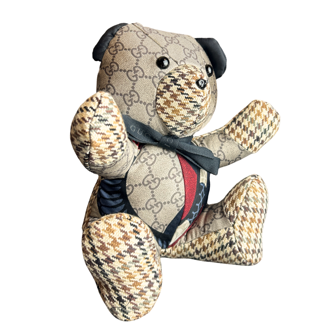 GG Logo   Silk Scarf Tender Teddy Bear