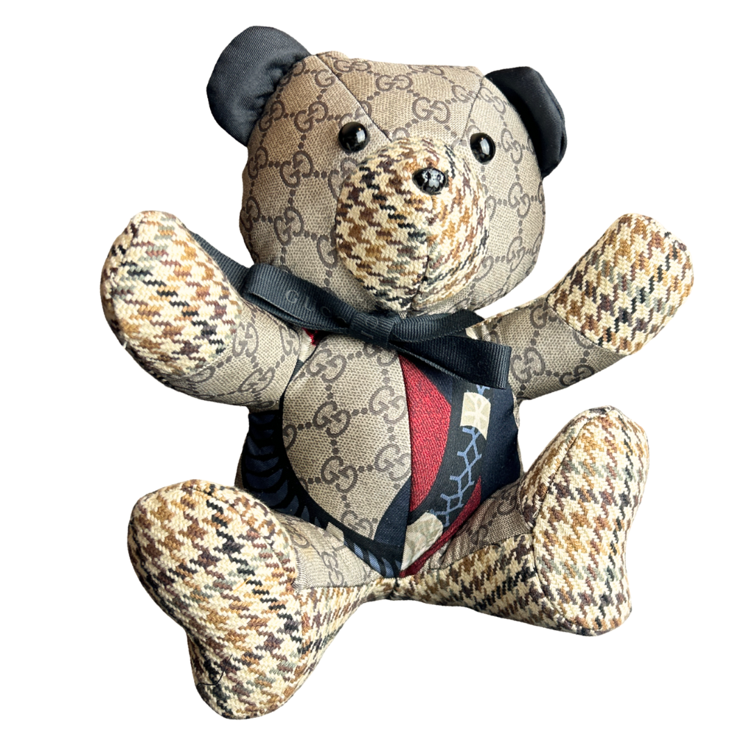 GG Logo   Silk Scarf Tender Teddy Bear