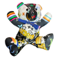 LV Multicolor Monogram   Silk Scarf Tender Teddy Bear