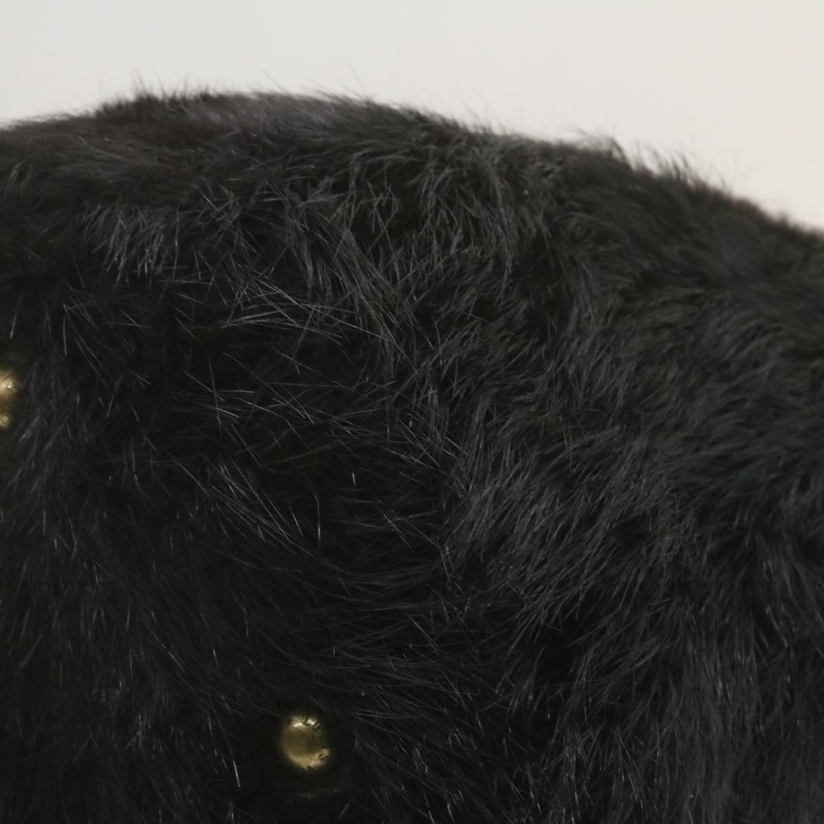 LOUIS VUITTON V line Shoulder Bag fur Black LV Auth th1021