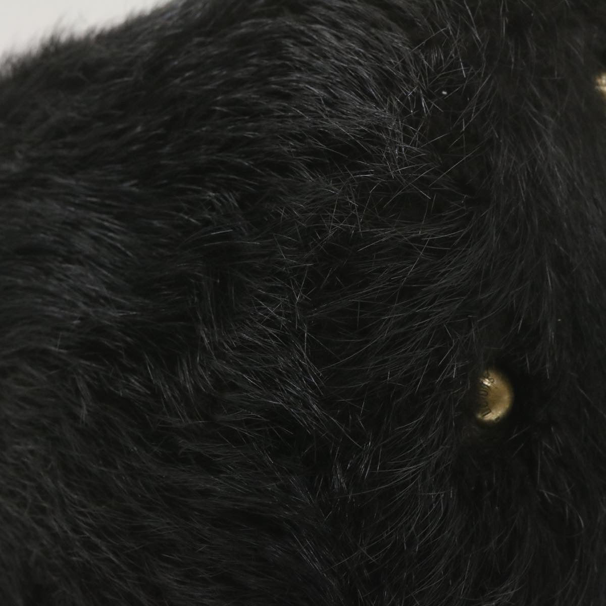 LOUIS VUITTON V line Shoulder Bag fur Black LV Auth th1021