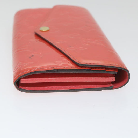 LOUIS VUITTON Vernis Portefeuille Sarah Wallet Hot Pink M90313 LV Auth ti1302