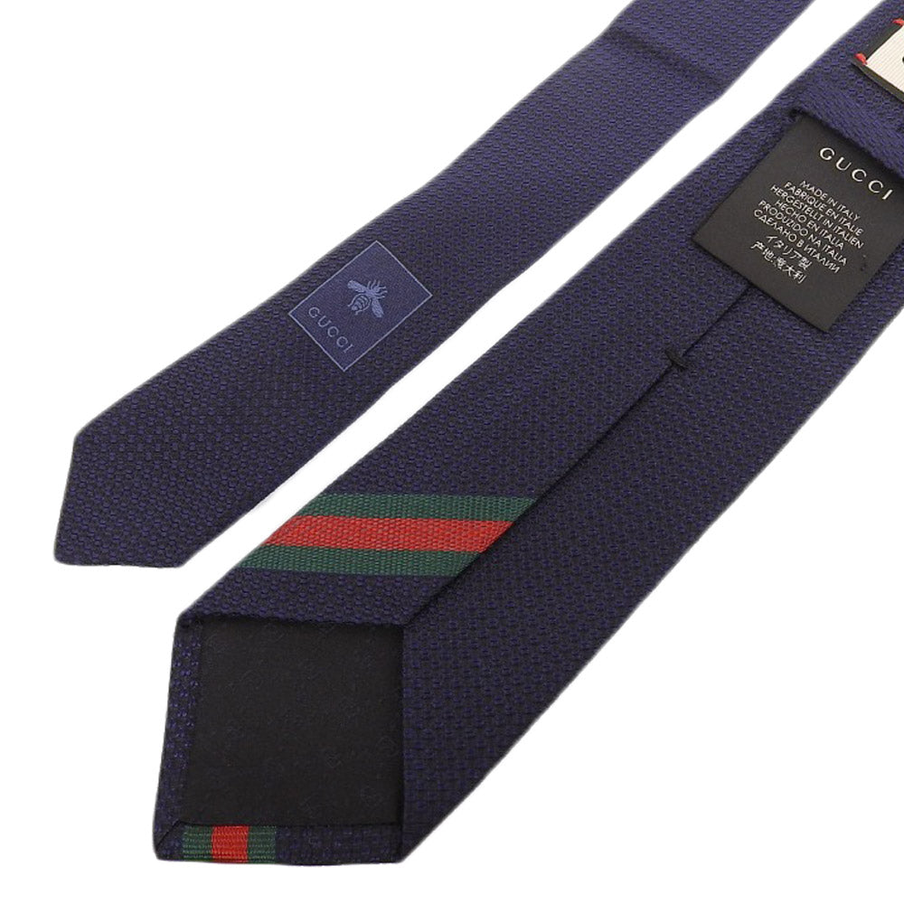 Gucci Silk Narrow Tie Navy Bee