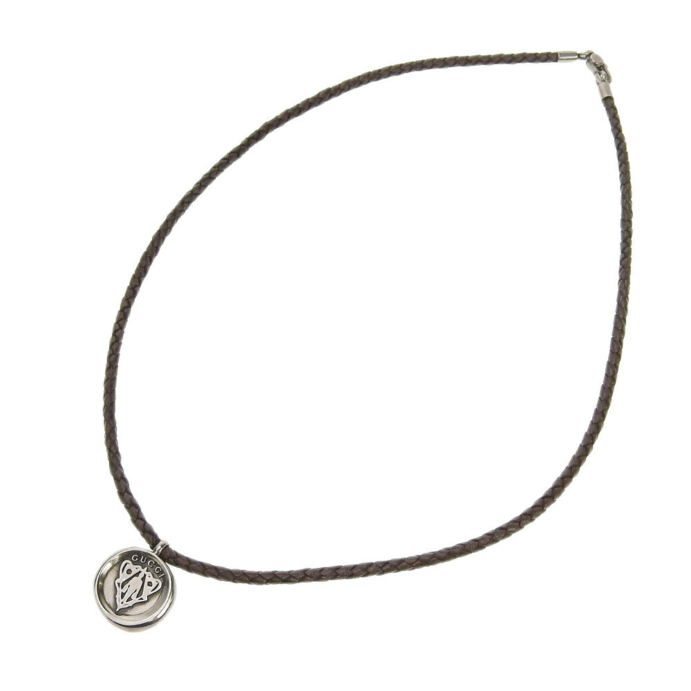 Gucci AG925 Leather Pendant Necklace