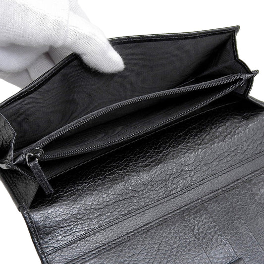 Gucci Leather Bifold Long Wallet Black