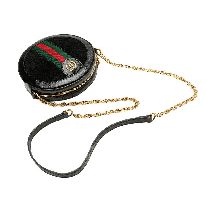 Gucci Ophidia Patent Leather Suede Shoulder Bag