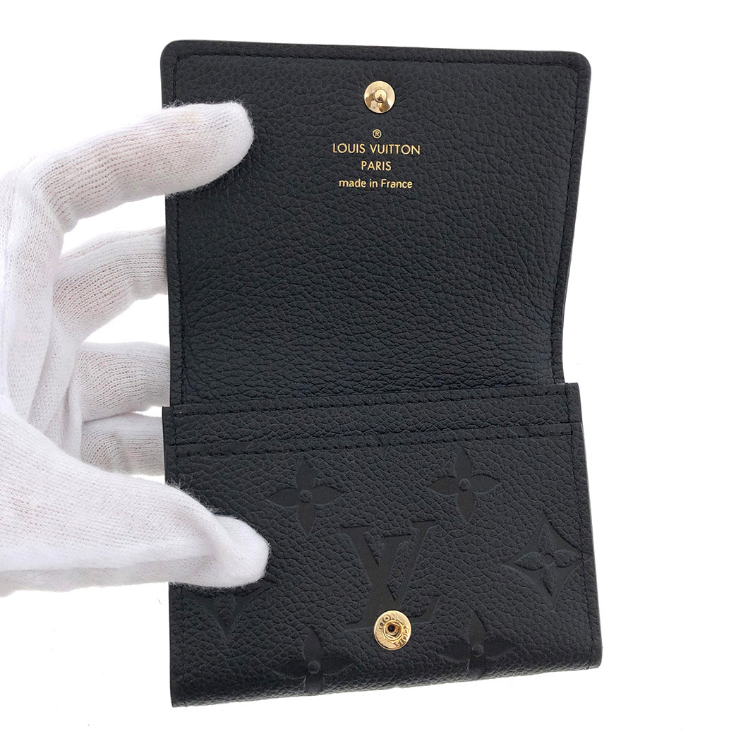 Louis Vuitton Envelope Card de Visit Monogram Implant Noir Black