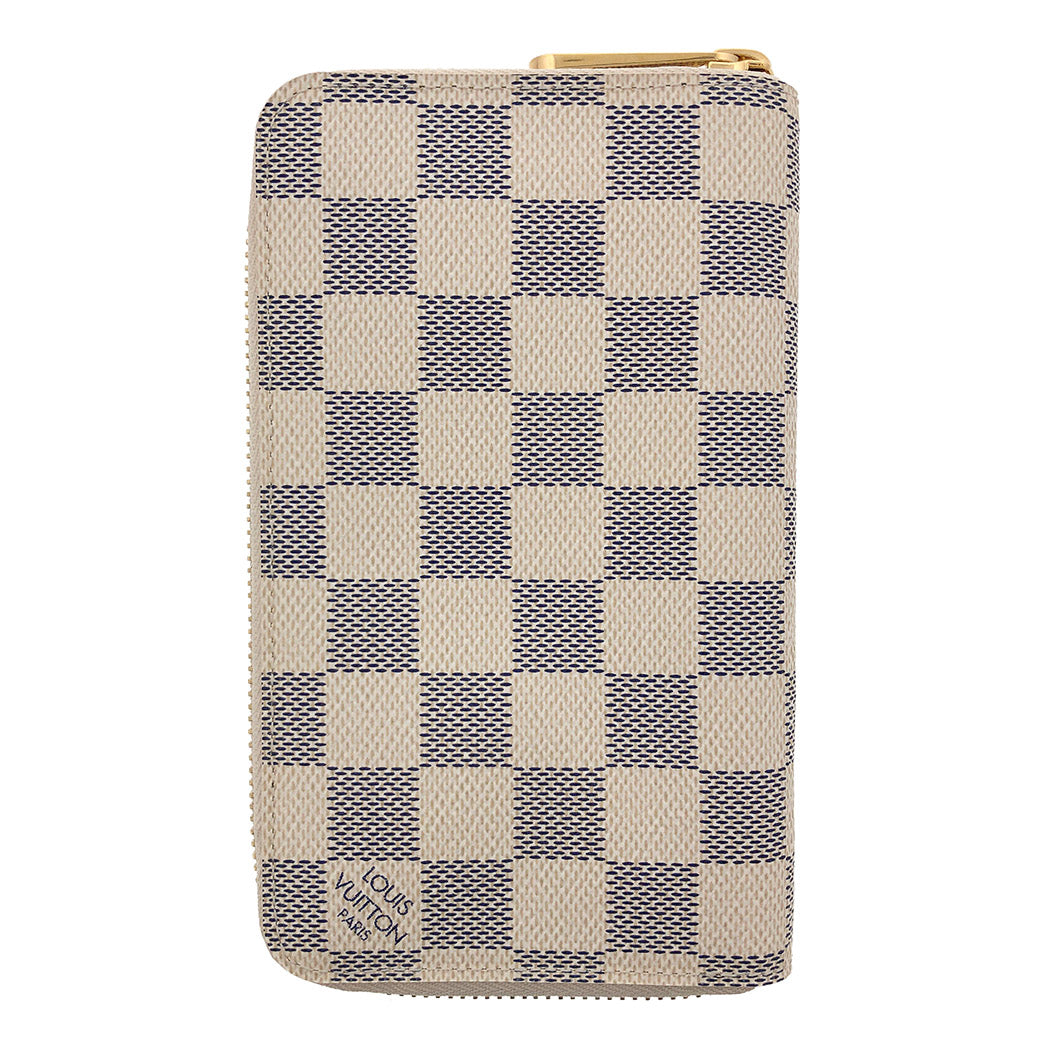 Louis Vuitton Zippy Compact Wallet Damier Azur Bifold Round Zipper