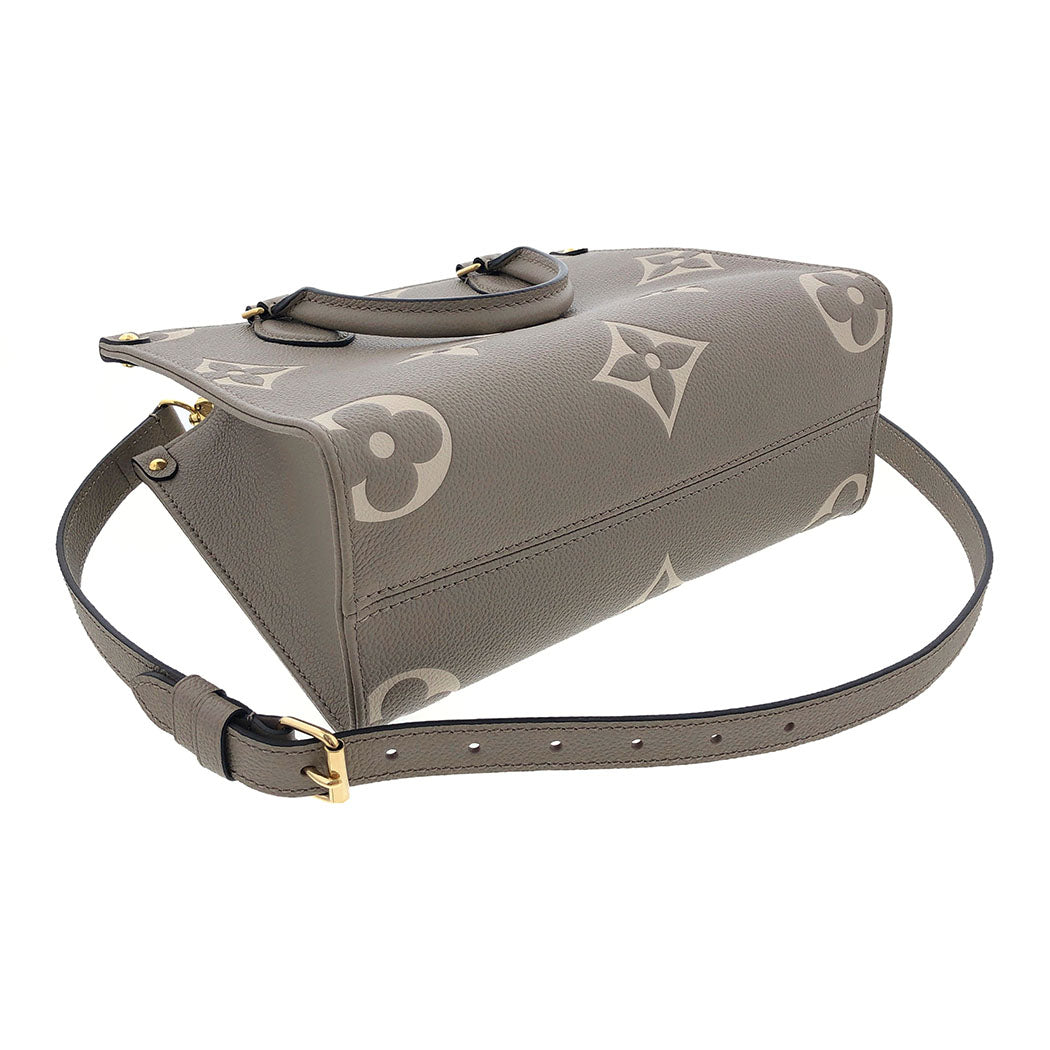 Louis Vuitton On The Go PM Monogram Implant 2way Tourtrell Creme Beige Shoulder Bag