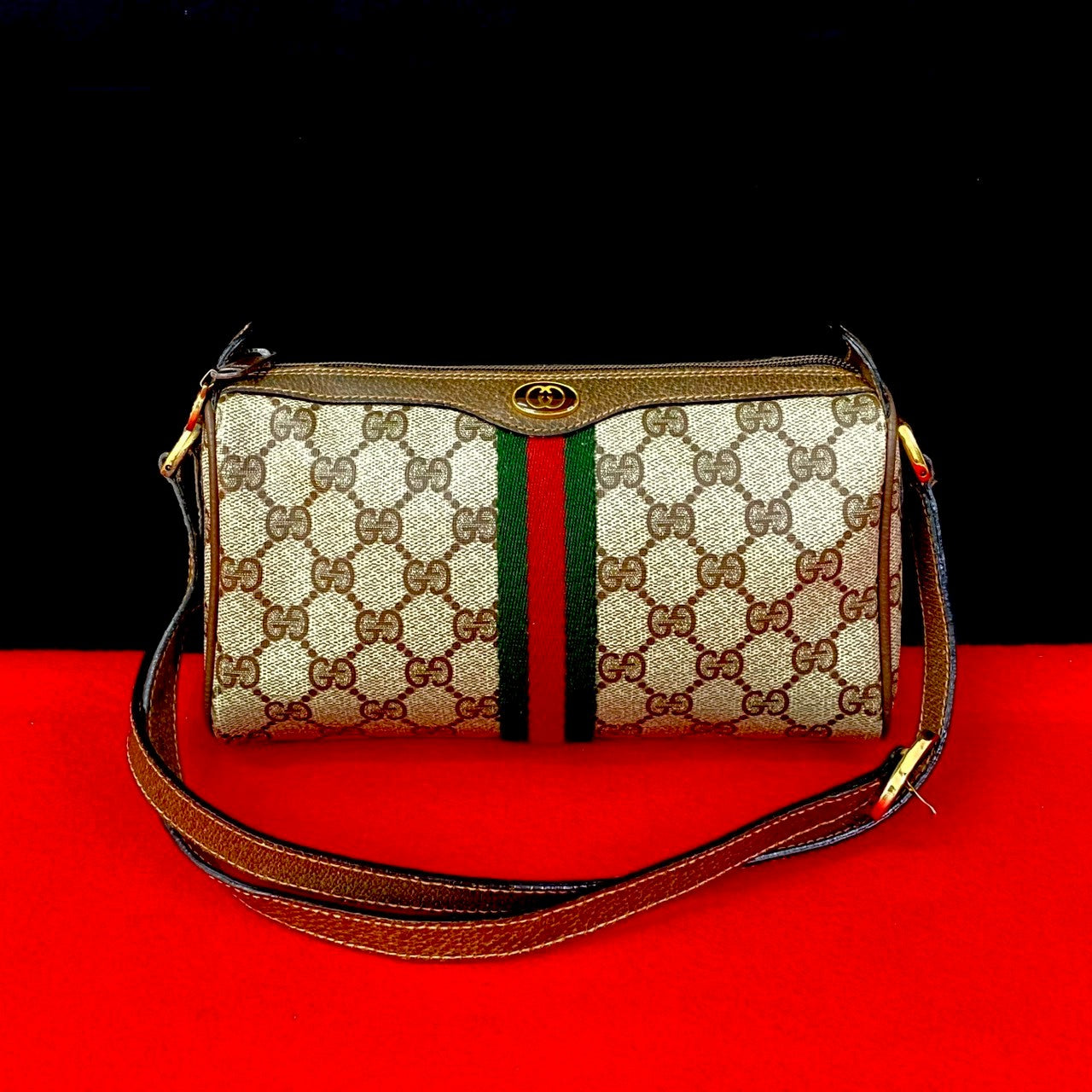 Gucci GG Logo PVC Leather Shoulder Bag
