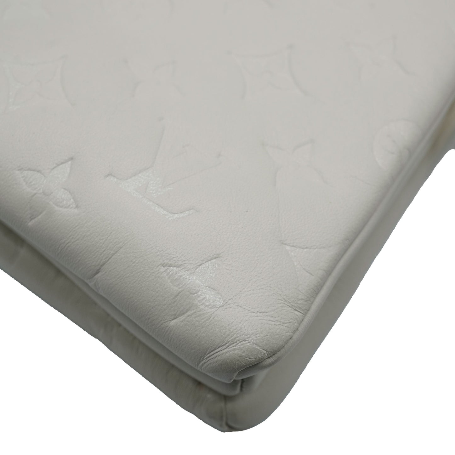 Louis Vuitton Cream Puffy Lambskin Monogram Coussin PM