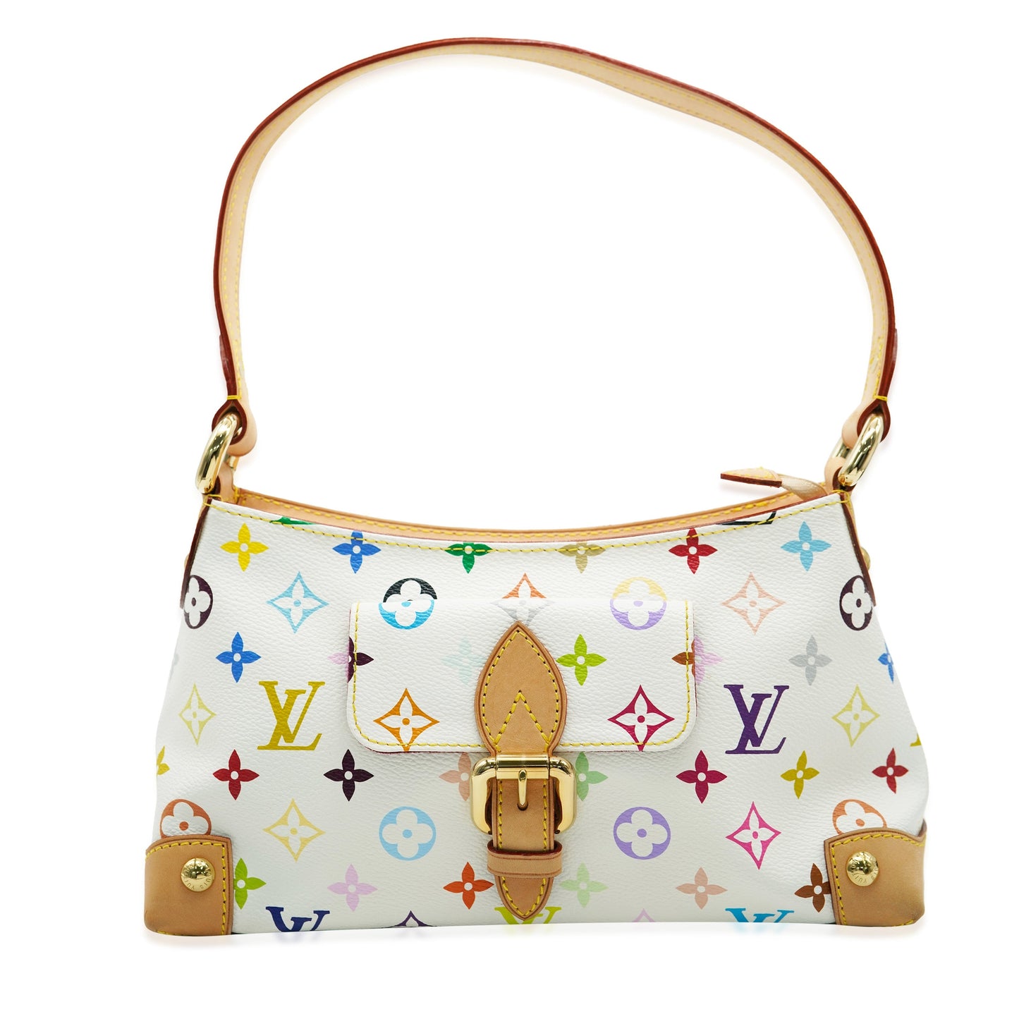 Louis Vuitton White Multicolor Monogram Canvas Eliza