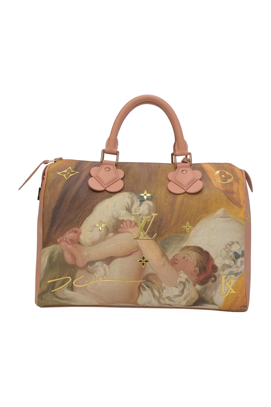 LOUIS VUITTON x Jeff Koons Masters Collection Fragonard blush printed canvas and leather Speedy bag
