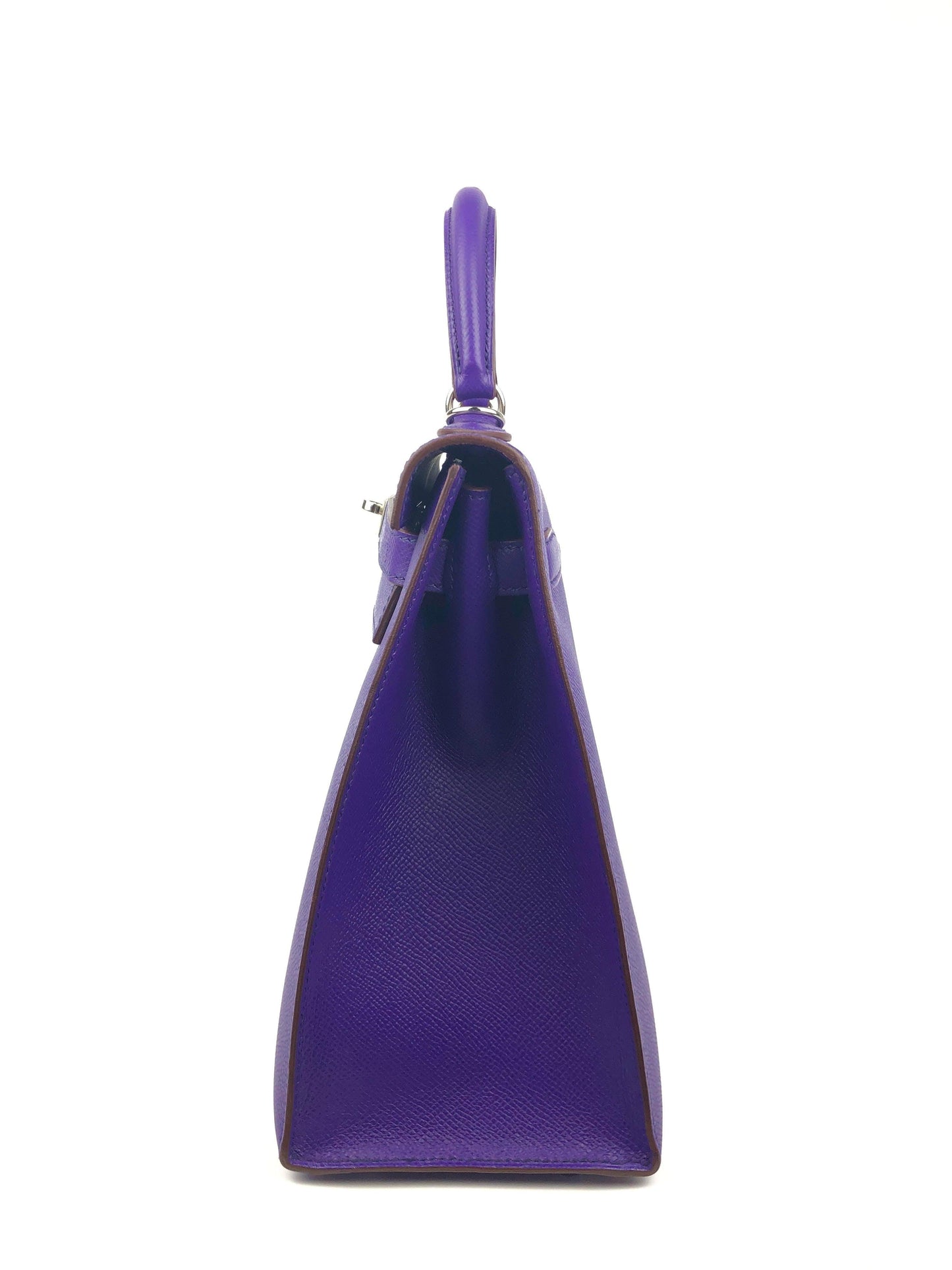 Luxury Hermes 32cm Violet Epsom Sellier Kelly w/ Palladium Hardware