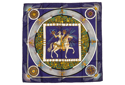 Hermes Feux d'Artifice Scarf Navy