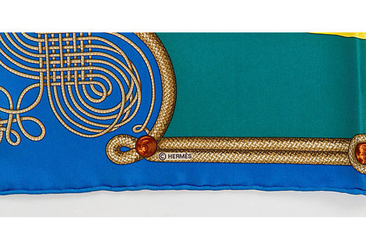 Hermes Yellow Blue Brandebourg Pouchette