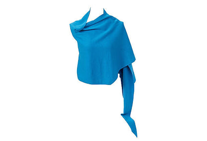 Hermes Blue Cashmere Silk Knit Shawl