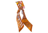 Hermes Camel Geometric Twilly Medor