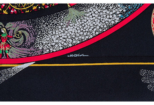 Hermes Black Feux d'Artifice Pochette