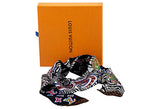 Hermes Black Zebra Maxi Twilly Scarf