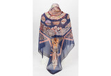 Hermes Rocaille Blue Chiffon Xlg Shawl