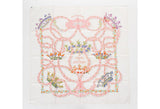 Hermes "Le Sacre"Pink & White Silk Scarf