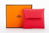 Hermes Rouge Pivoine Chevre Coin Case BN