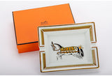 Hermes Gold Horse Porcelain Ashtray