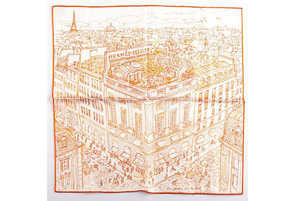 Hermes Orange Le Jardin Silk Gavroche