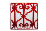 Hermes Red & White Square Plate
