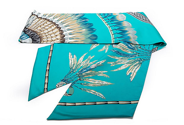 Hermes Rare Turquoise Brazil Maxi Twilly