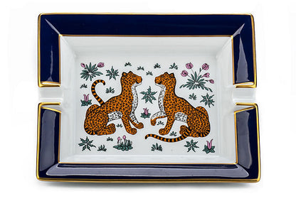Hermes Blue Guepards Collectible Ashtray