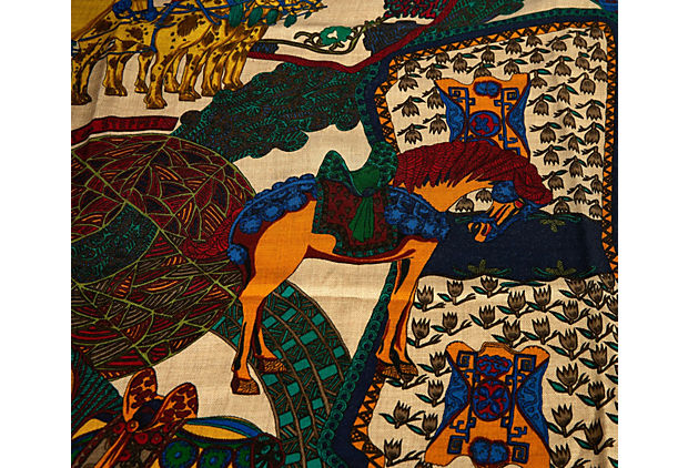 Hermes Art Des Steppes Cashmere Shawl
