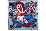 Hermes Pegase Silk Gavroche Scarf Blue