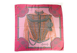 Hermes Pink Brandebourg Silk Scarf